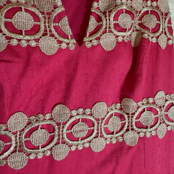 Lilly Pulitzer Augusta Anchor Print Jacquard‎ Lace Trim Shift Dress Size 8 - Picture 4 of 14